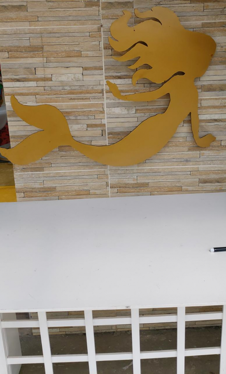 Sereia Mdf Painel Dourada - Boutique festa locações 