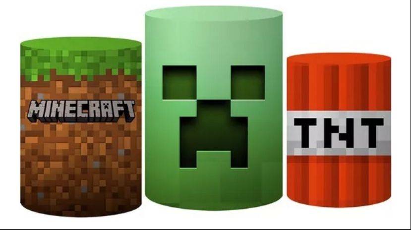 Trio Capa de Cilindro Minecraft - Boutique festa locações 