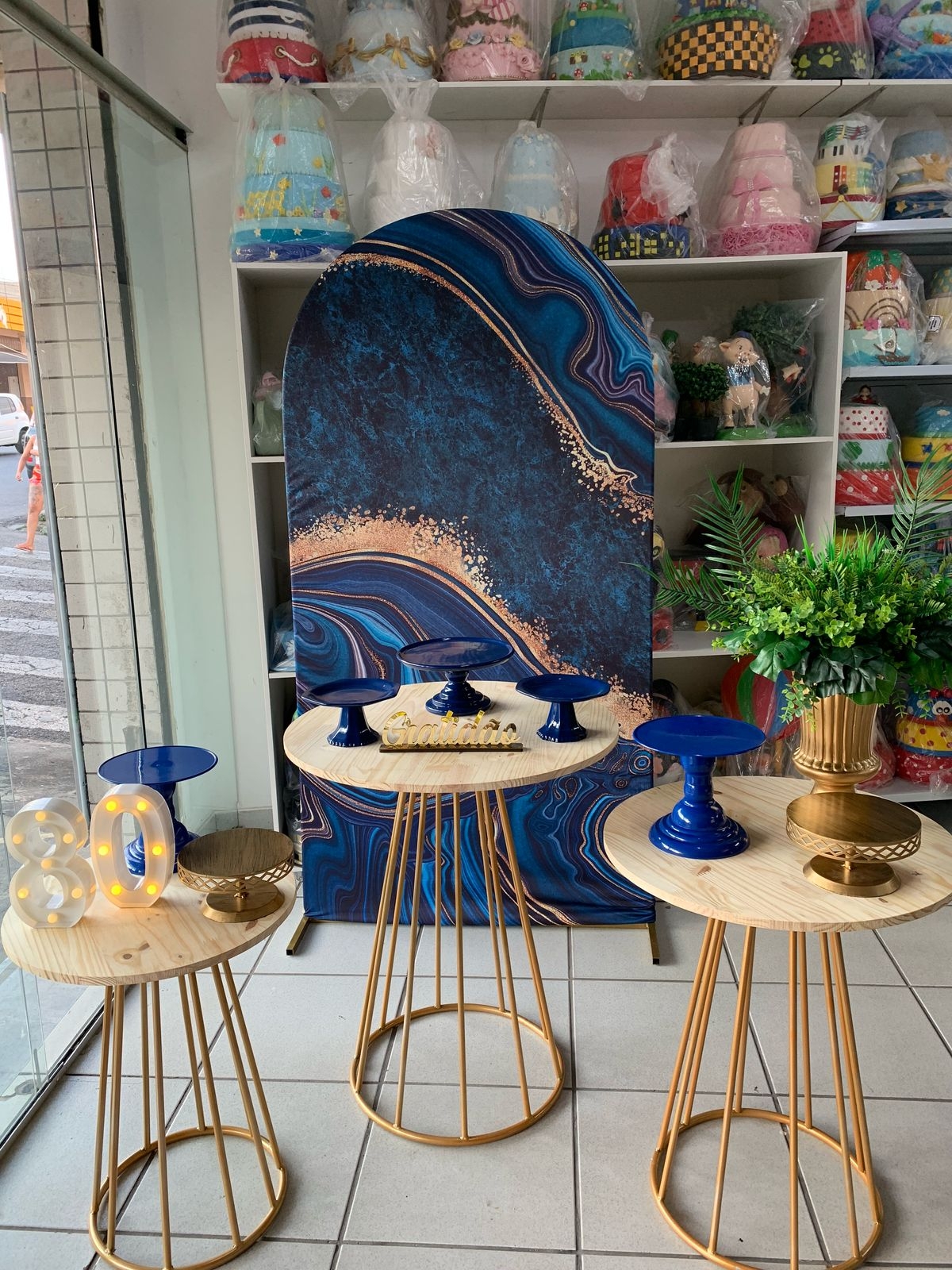 Adulto Azul E Dourado - Boutique festa locações 
