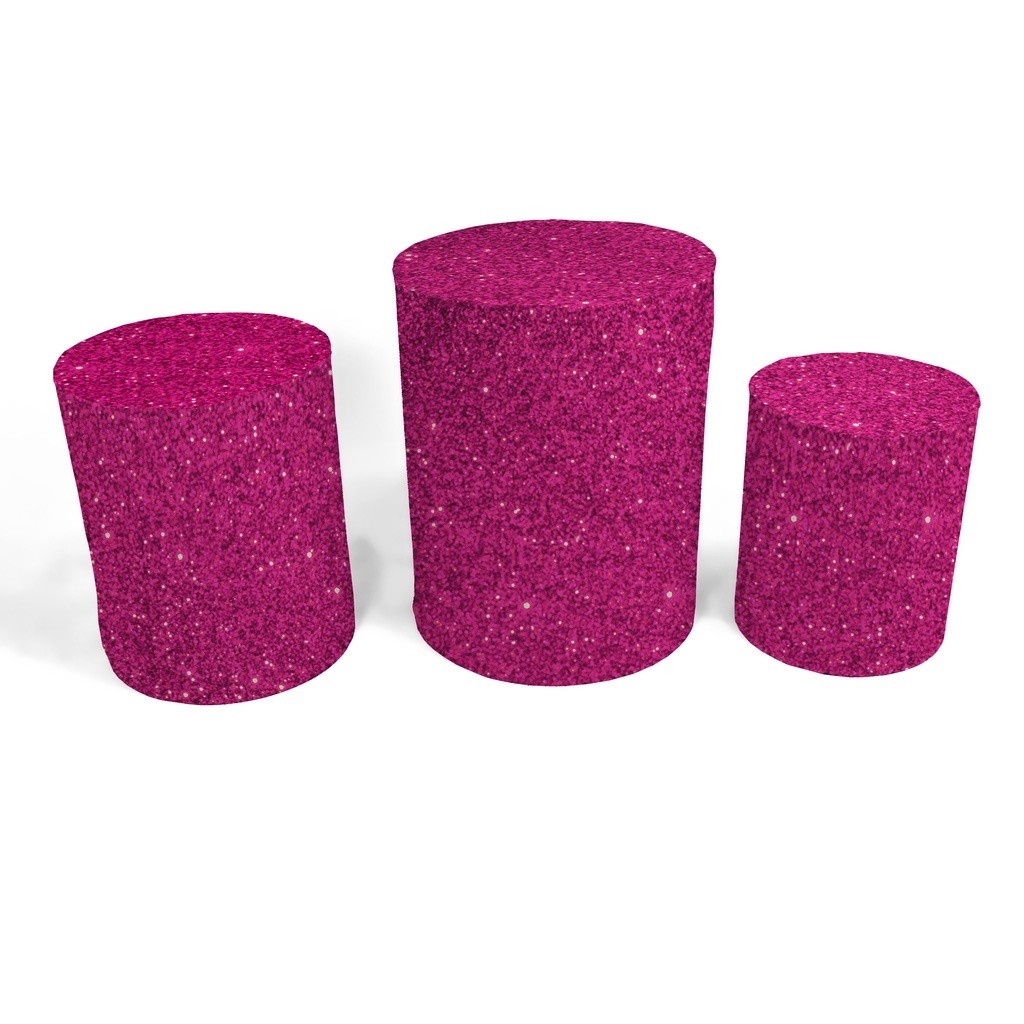 Capa de Cilindro Gliter Rosa - Boutique festa locações 