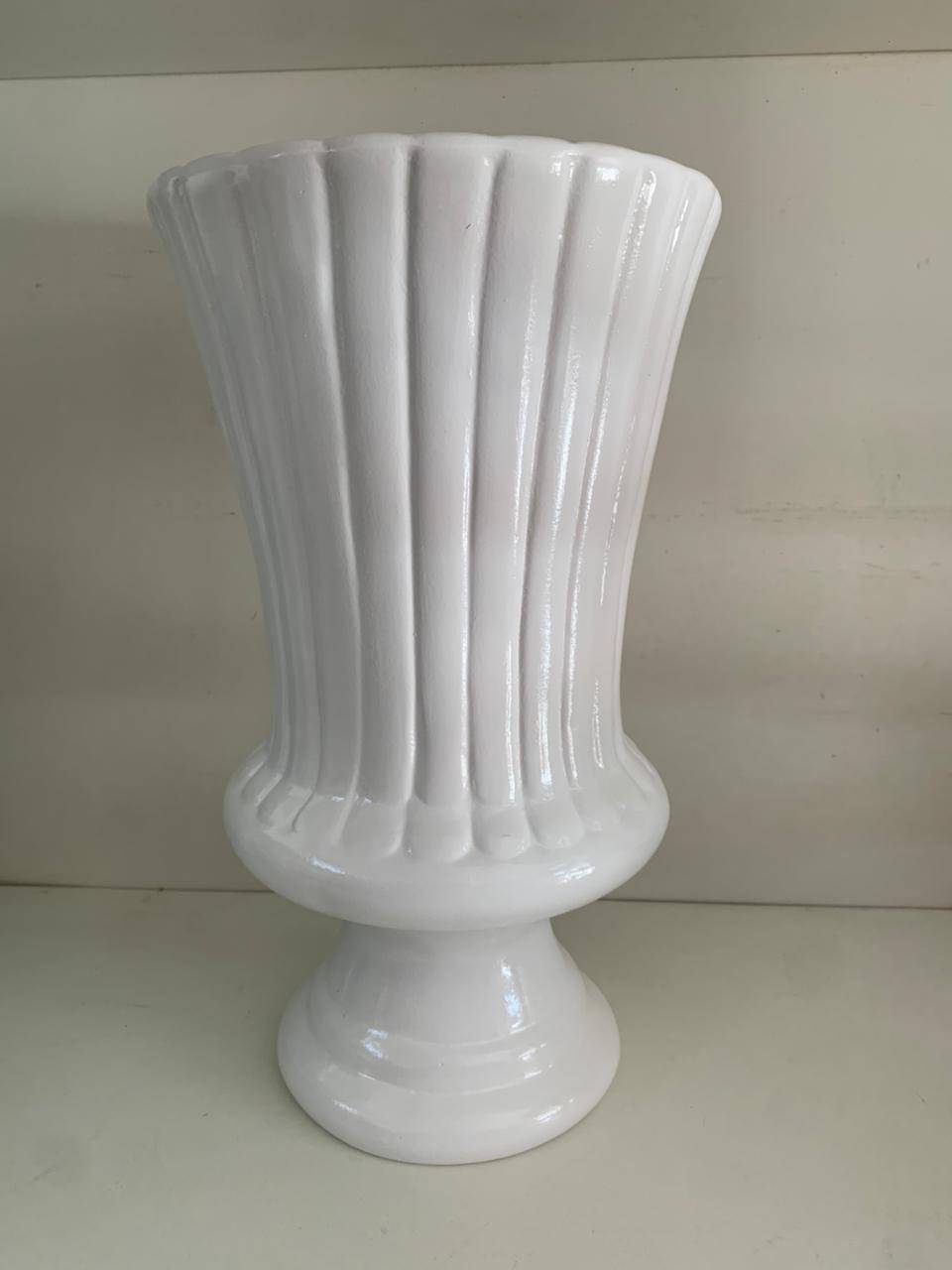 Vaso Branco  Porcelana Taça - Boutique festa locações 