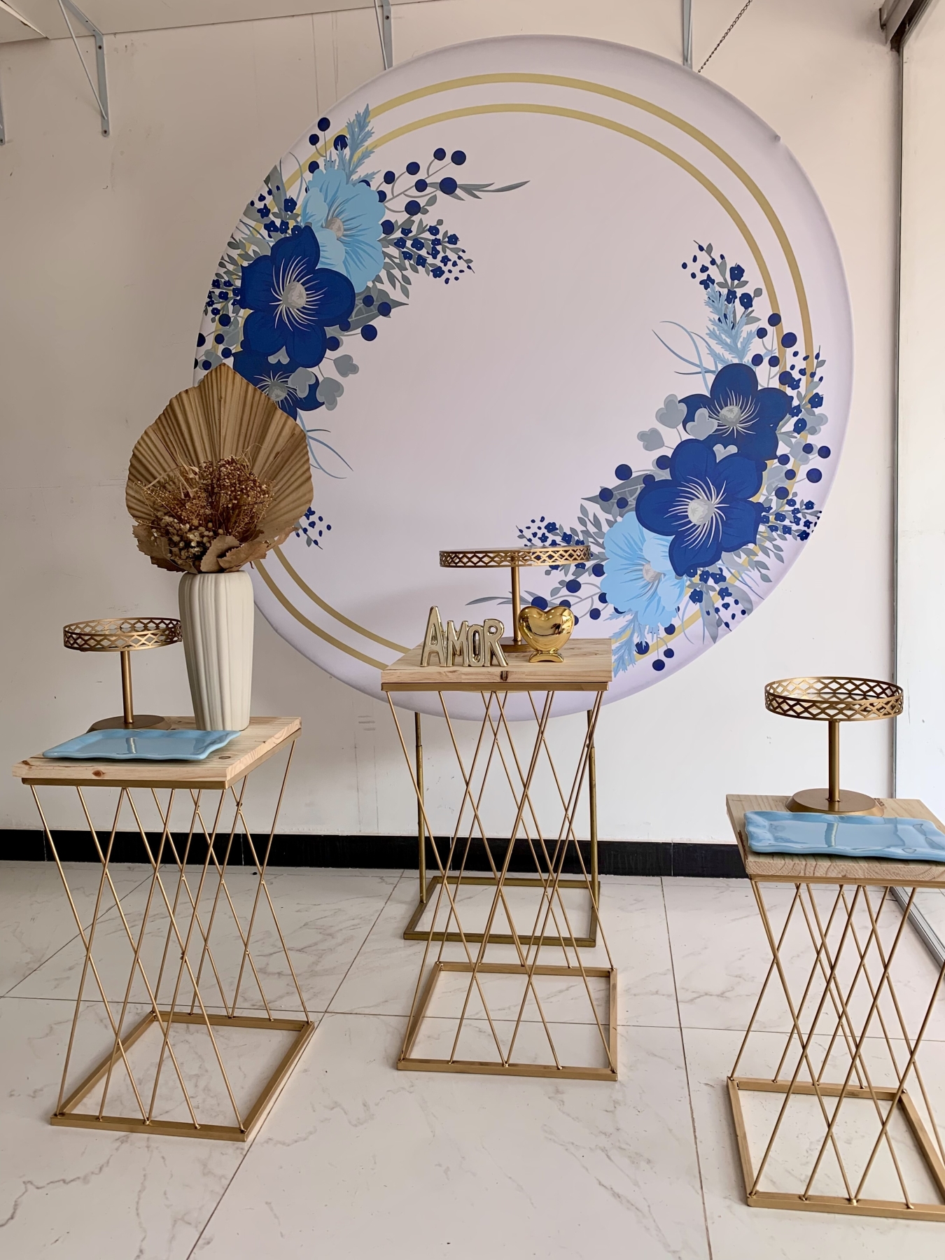 Floral Azul Amor - Boutique festa locações 