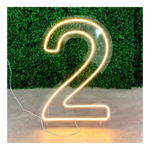 Numero 2 Led Branco Quente - Boutique festa locações 