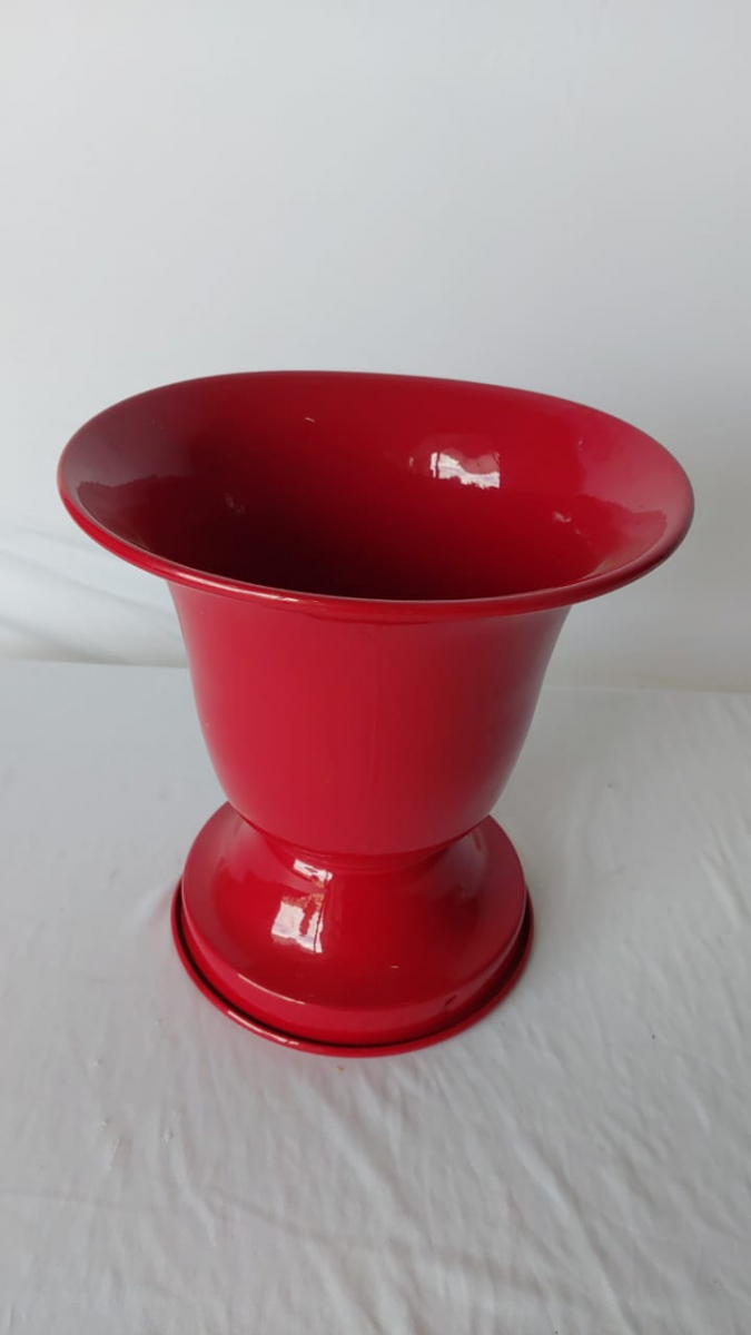 Vaso Vermelho Alumínio - Boutique festa locações 