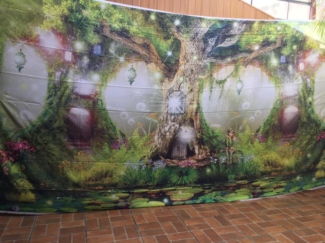 Painel  Retangular  Floresta Encantada - Boutique festa locações 