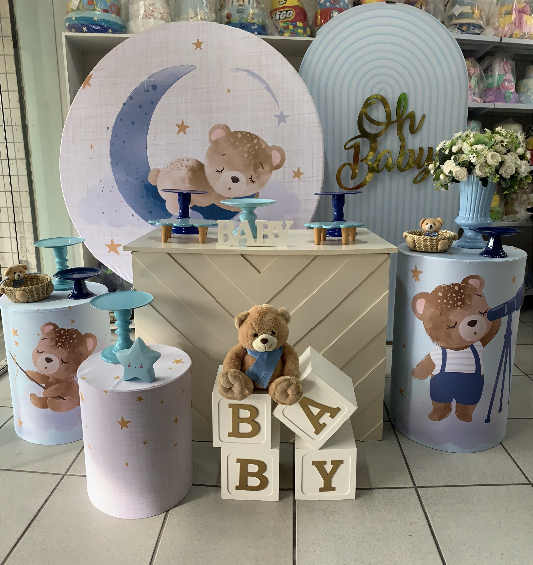 Chá de Bebê Ursinho - Boutique festa locações 