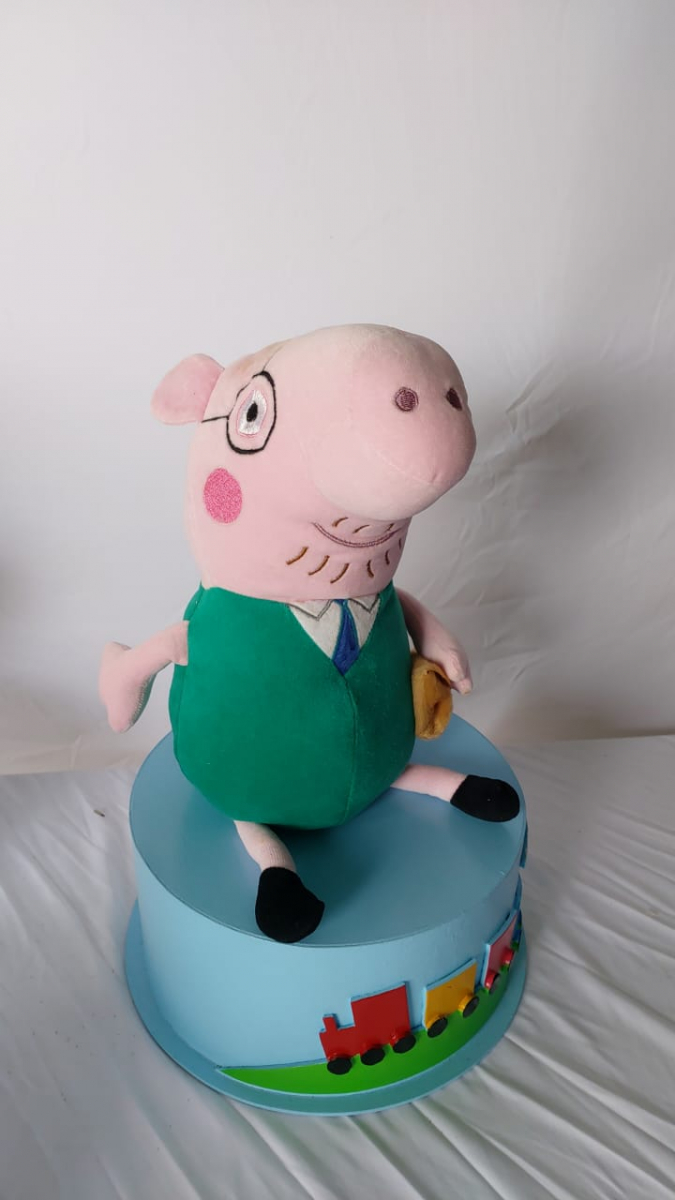 Papai Pig Peppa Na Base Azul - Boutique festa locações 