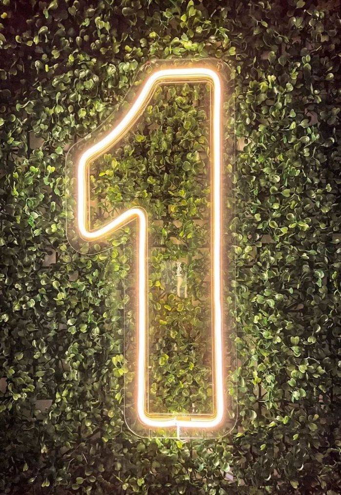 Número 1 Led 60Cm Branco Quente - Boutique festa locações 
