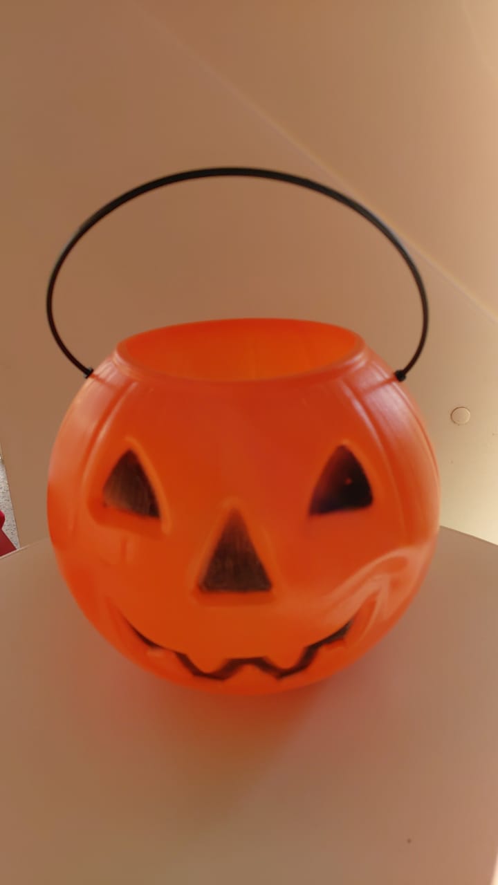 Balde Abóbora Laranja Halloween / Bruxa - Boutique festa locações 
