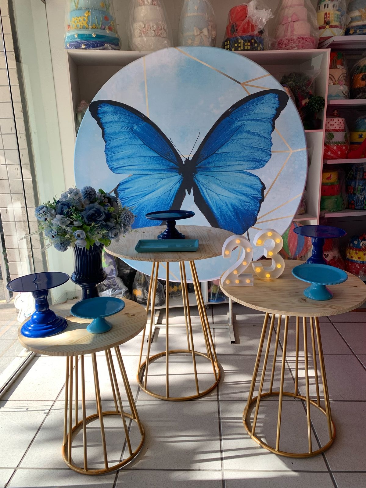 Borboleta Azul - Boutique festa locações 
