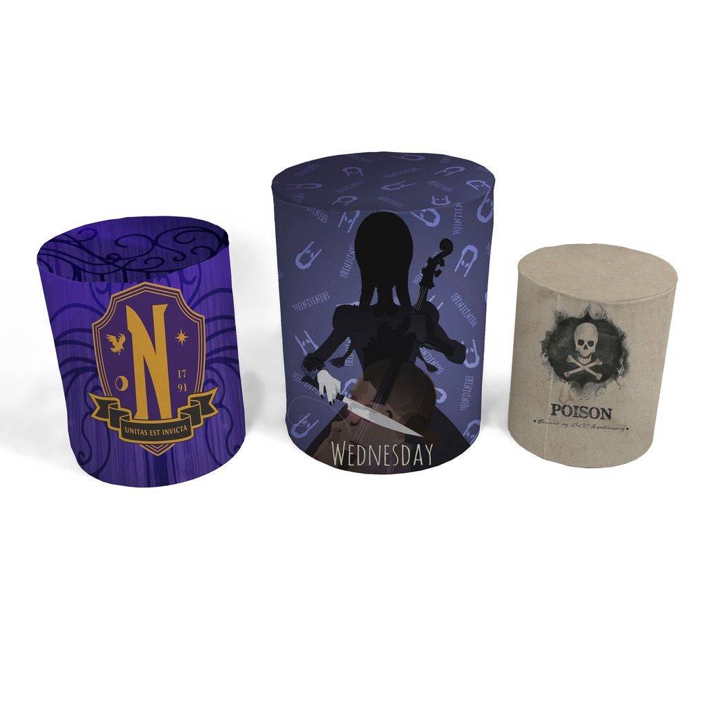 Trio Capa de Cilindro Wandinha - Boutique festa locações 