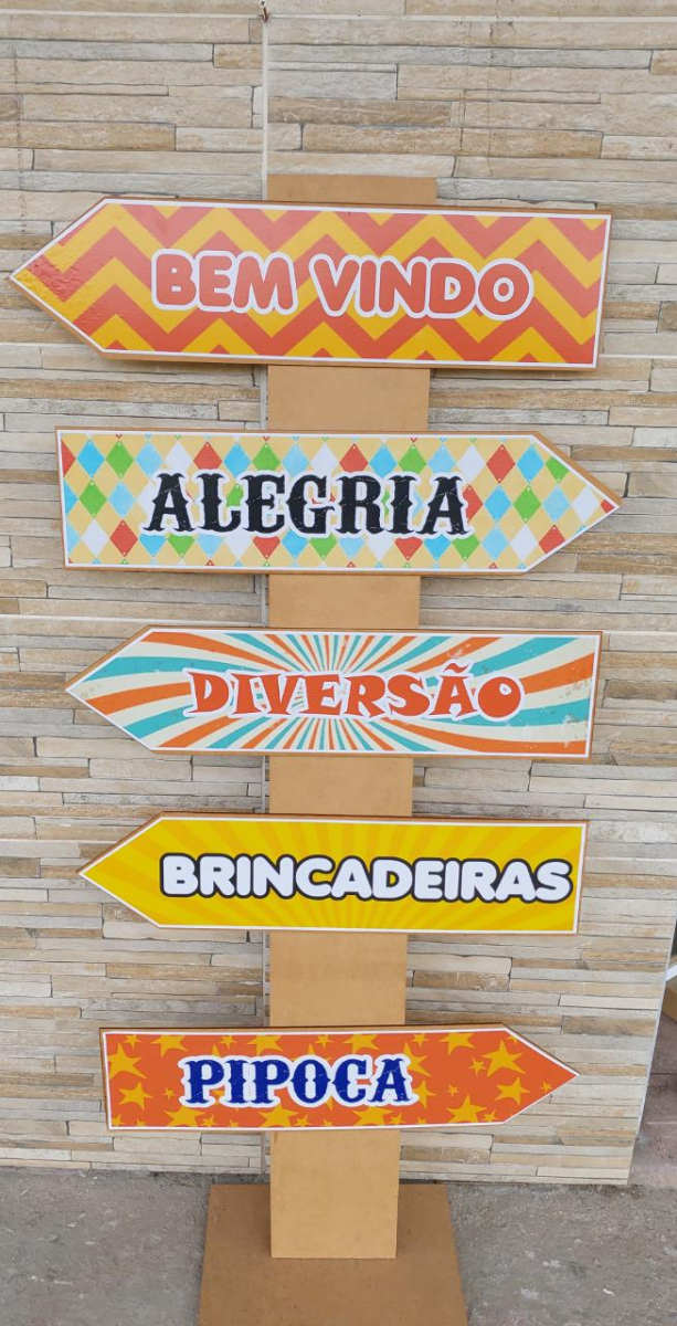 Placa  Decorativa Entrada Circo - Boutique festa locações 