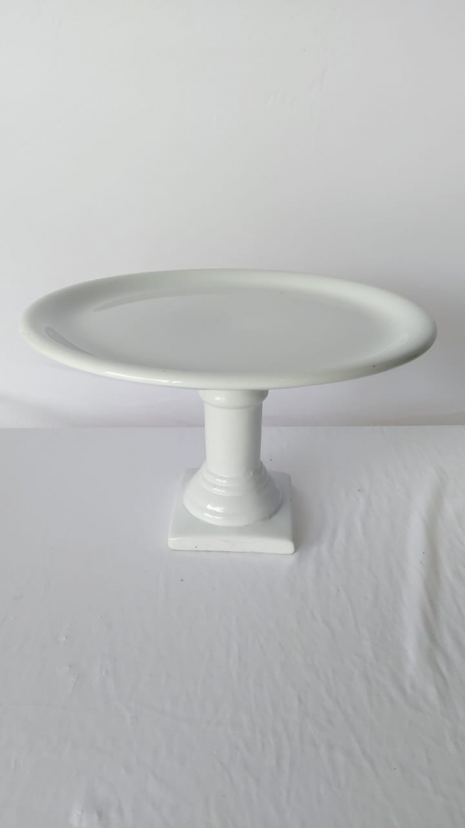 Boleira Branca Porcelana Alta - Boutique festa locações 