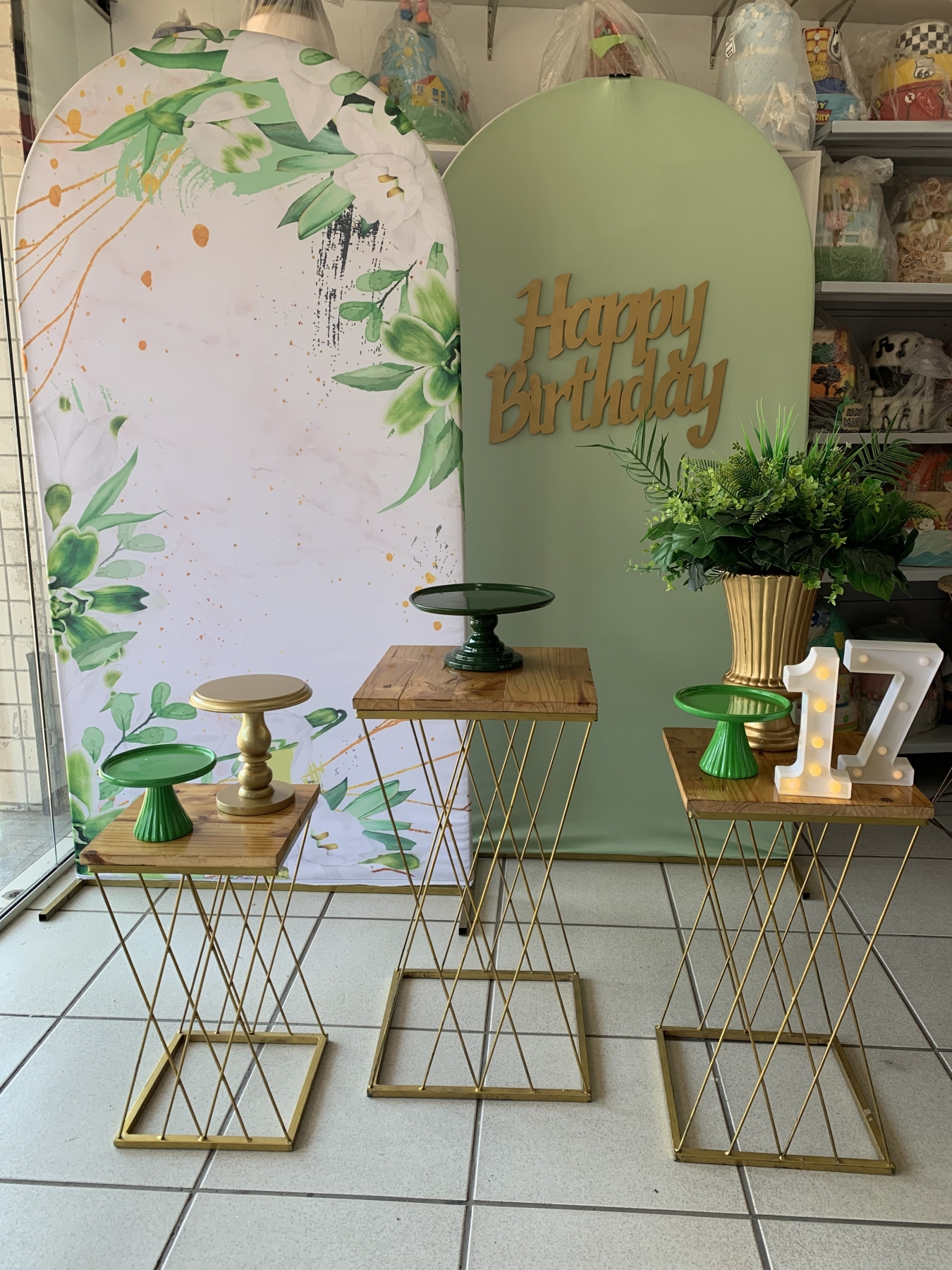 Adulto Floral Verde - Boutique festa locações 