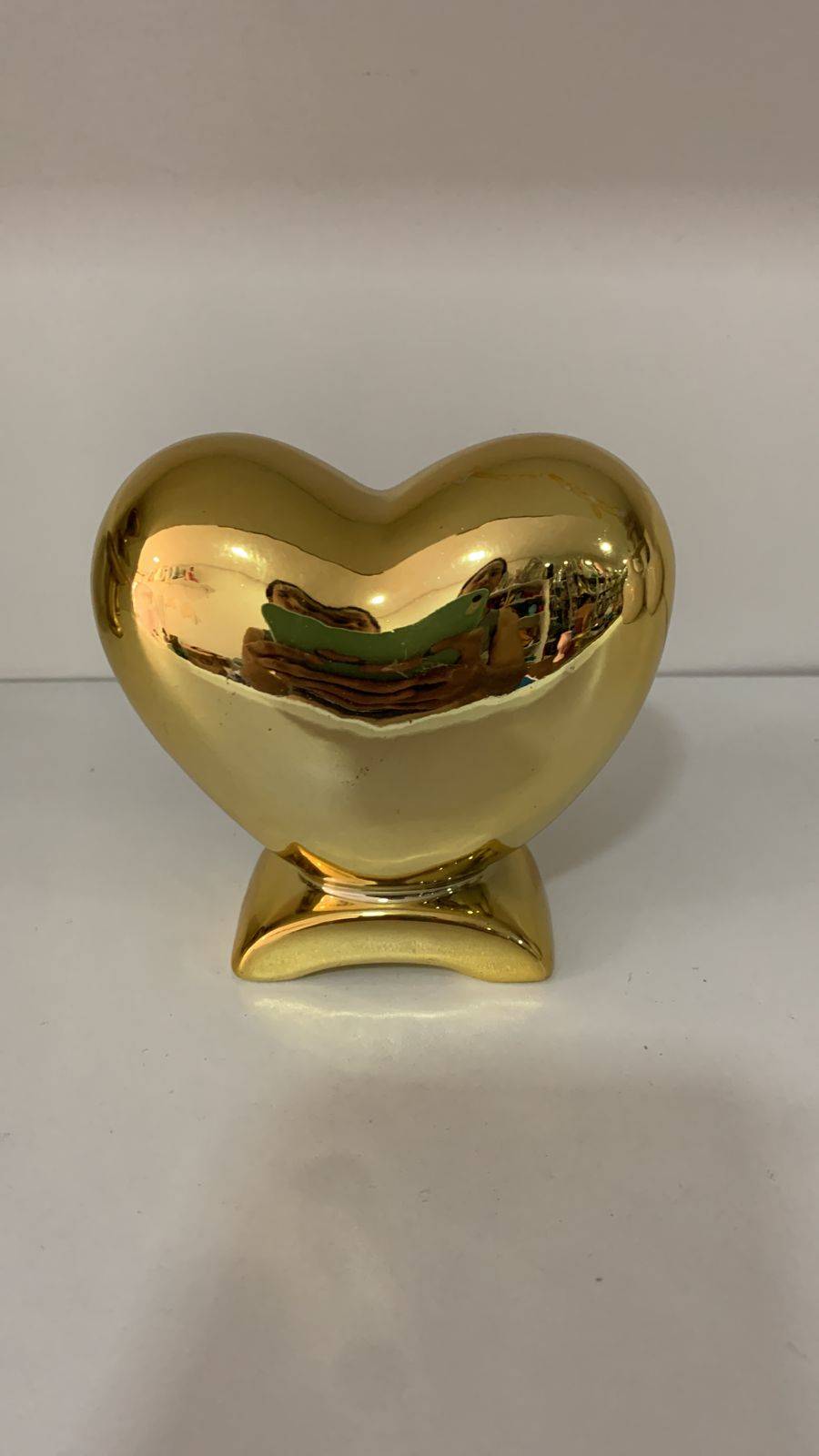 Coração Metálico Dourado - Boutique festa locações 