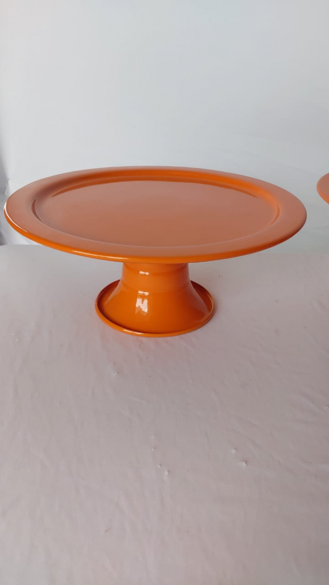 Bandeja Laranja Alumínio G - Boutique festa locações 
