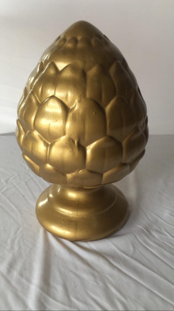 Pinha Dourada Porcelana - Boutique festa locações 