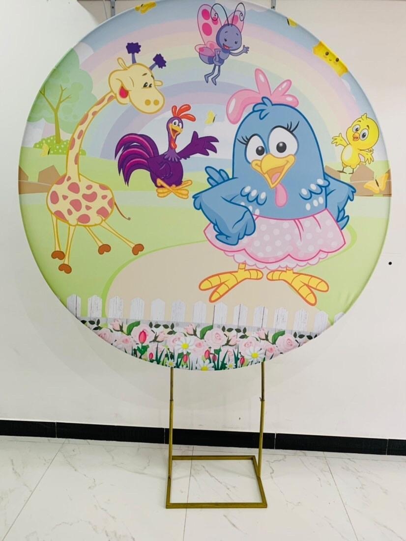 Capa Painel  Galinha Pintadinha Rosa 1,50M - Boutique festa locações 