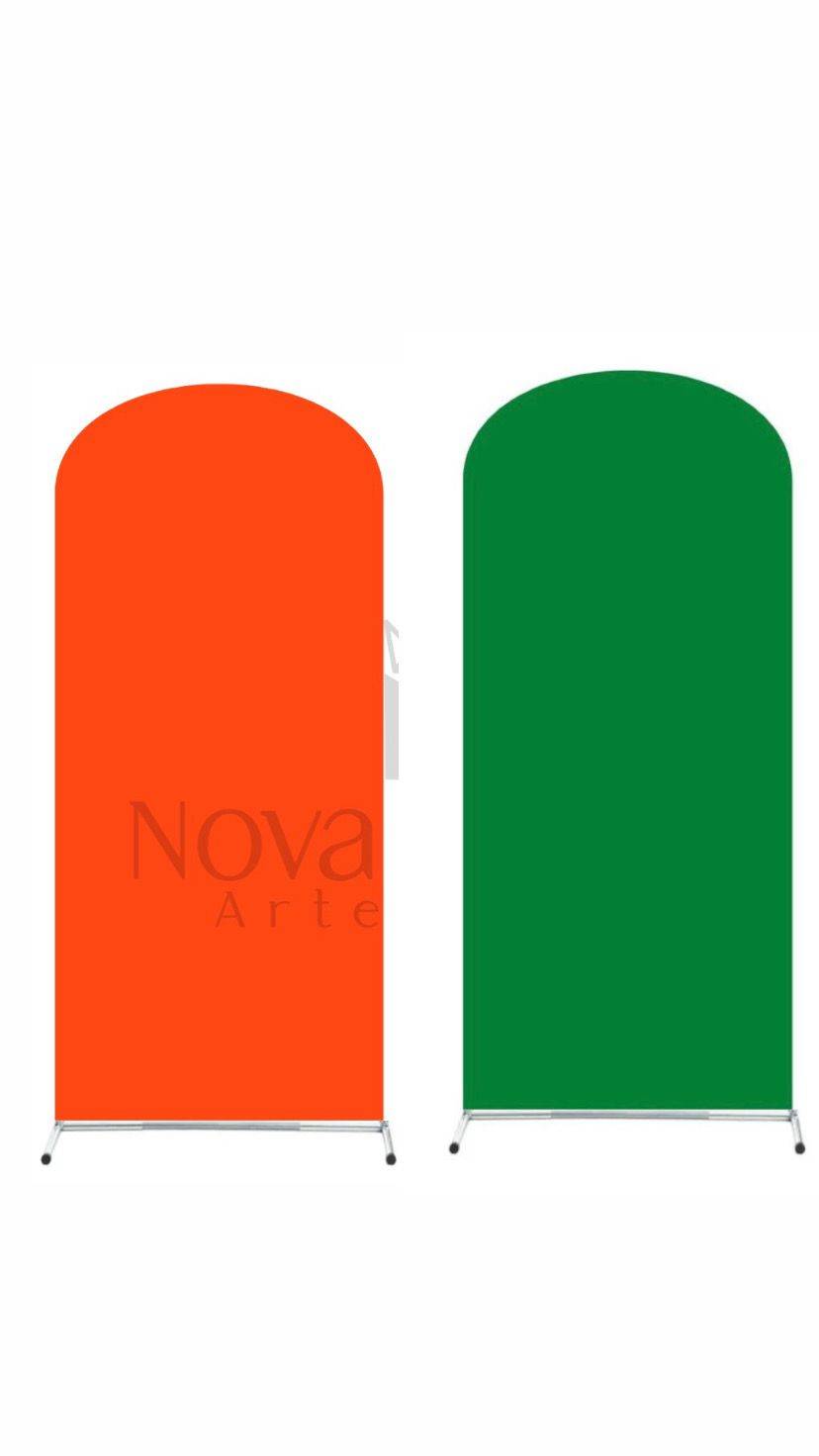 Capa Painel Romano Dupla Face Laranja X Verde Bandeira - Boutique festa locações 