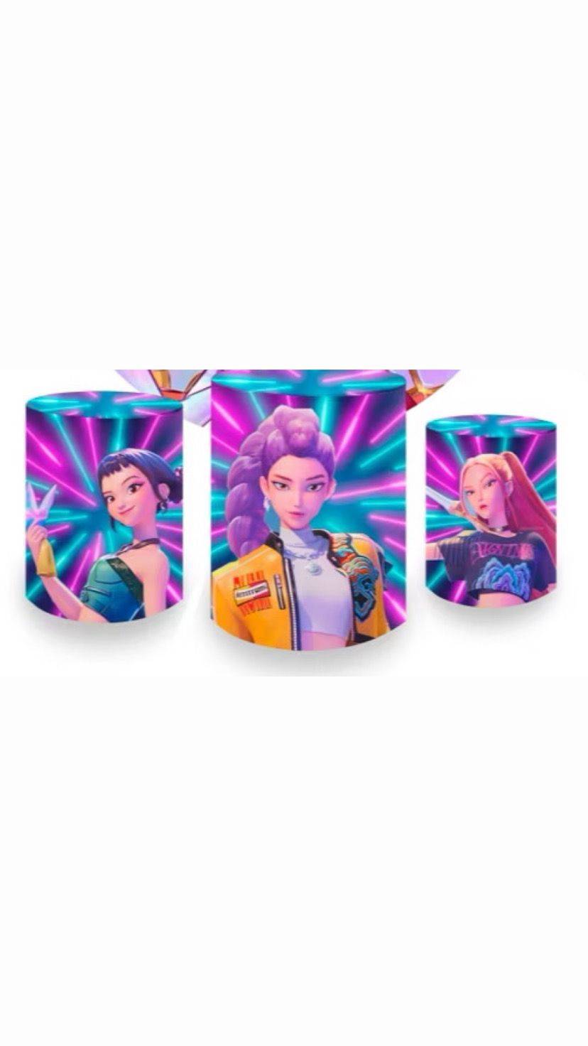 Trio Capa de Cilindro Guerreiras Do Kpop - Boutique festa locações 