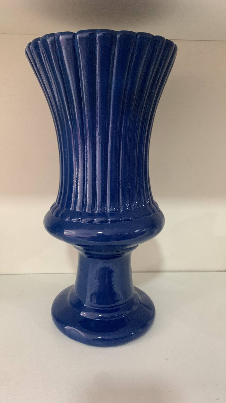 Vaso Azul Royal Taça - Boutique festa locações 