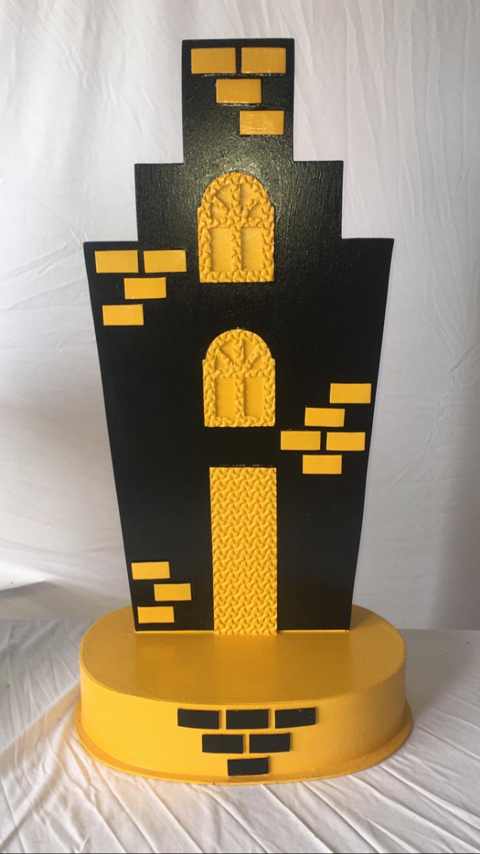 Prédio Amarelo Com Preto Heróis Vingadores - Boutique festa locações 