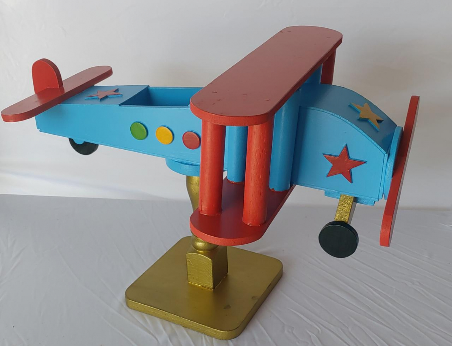 Avião Mdf Azul C/ Estrelas - Boutique festa locações 