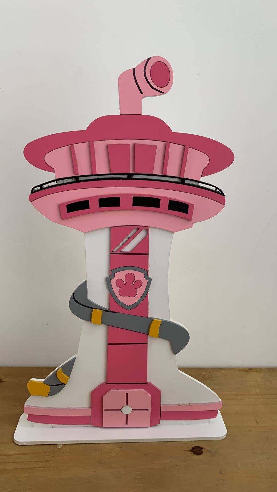 Display Torre Rosa Patrulha Canina Skye - Boutique festa locações 