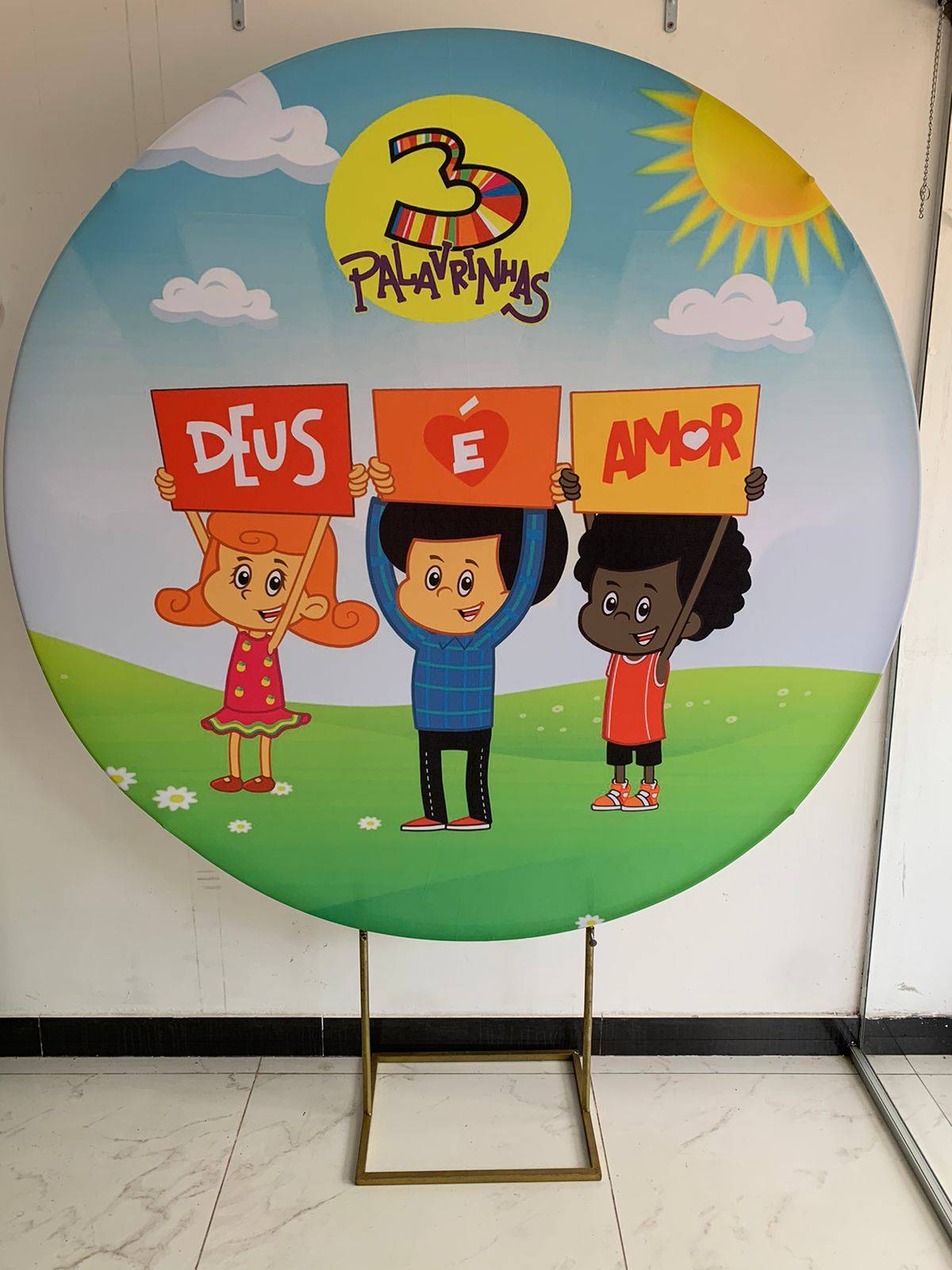 Capa Painel 3 Palavrinhas 1,50M - Boutique festa locações 