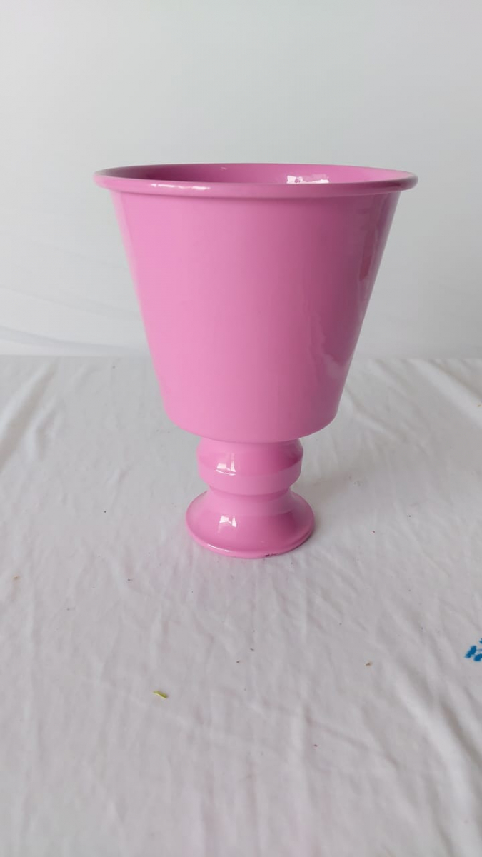 Vaso Rosa Alumínio - Boutique festa locações 