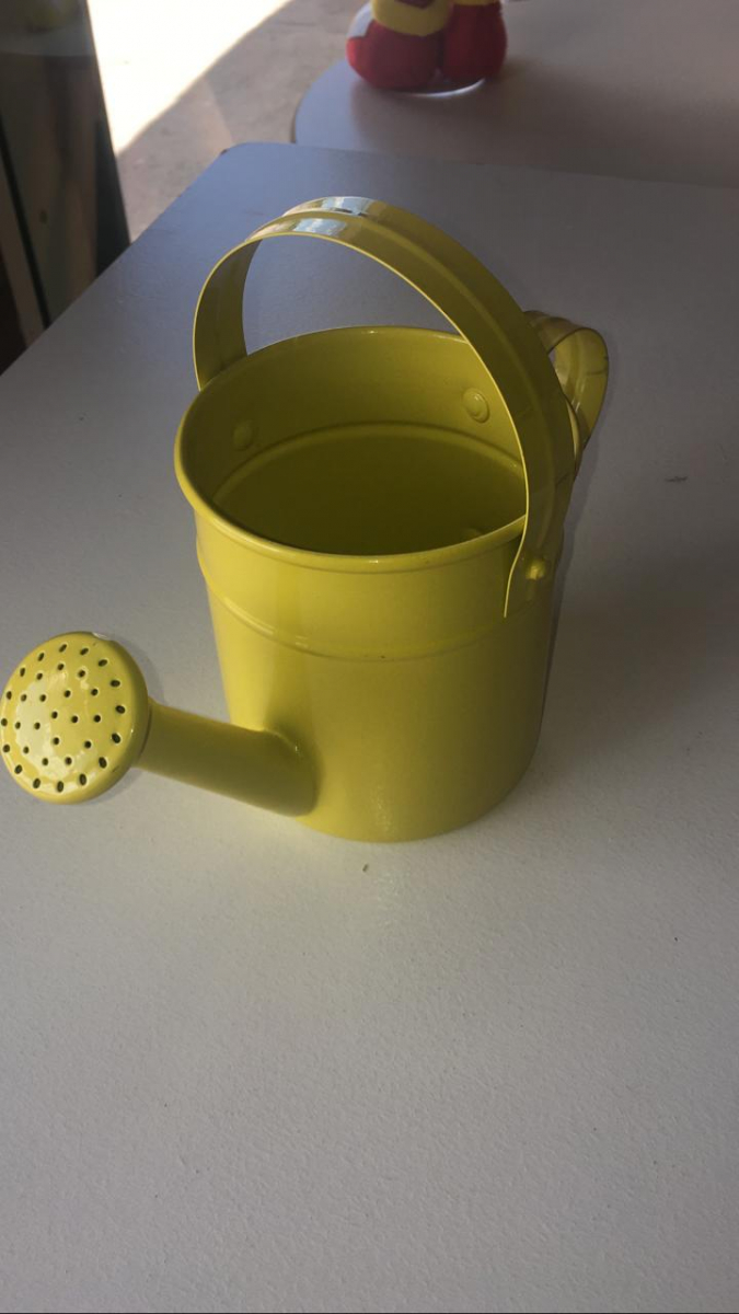Regador Amarelo M Alumínio  Jardim - Boutique festa locações 