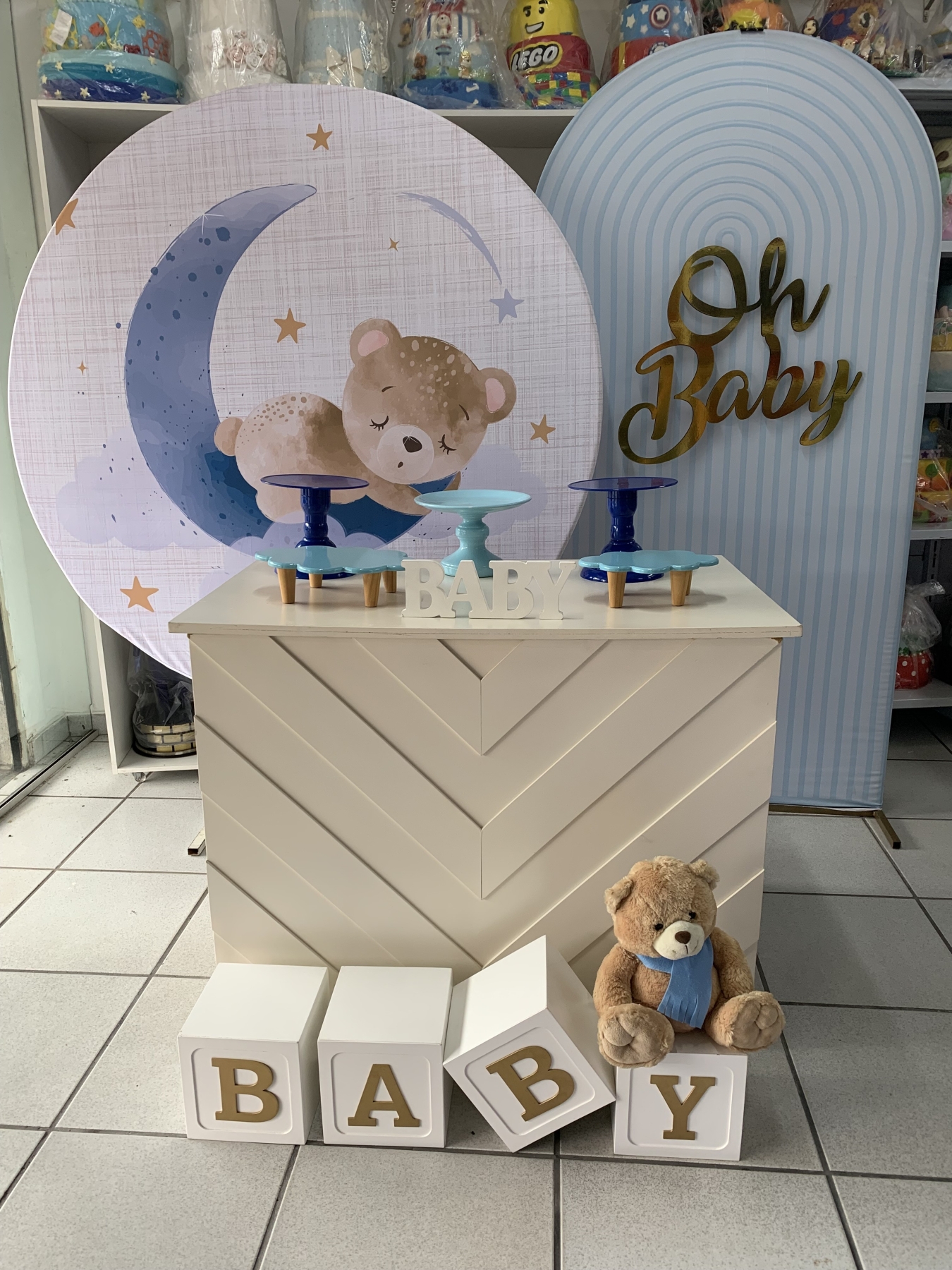 Chá de Bebê Ursinho - Boutique festa locações 