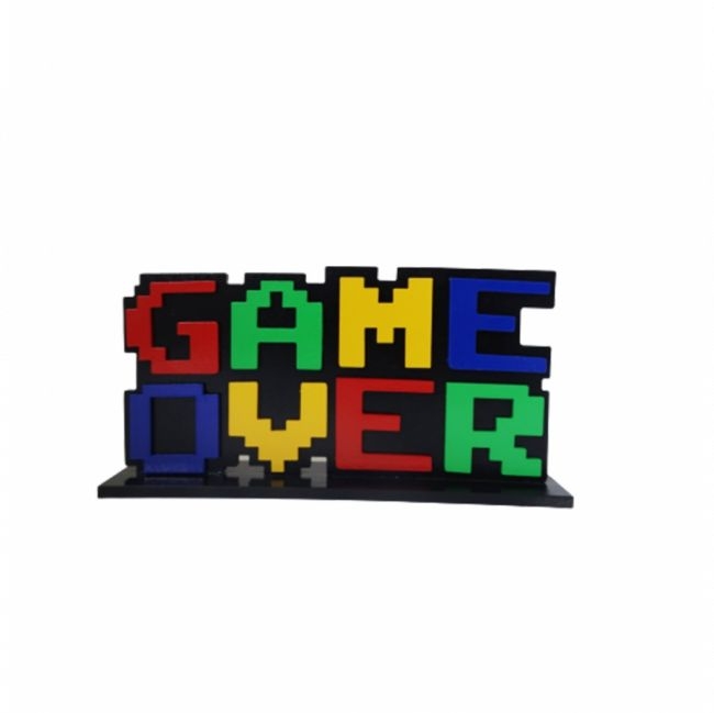 Plaquinha Game Over - Boutique festa locações 