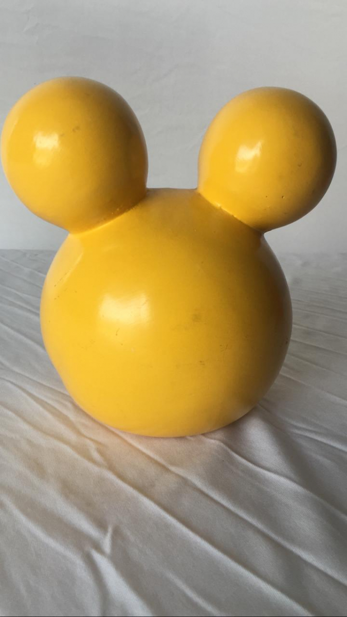 Cabeça Porcelana Mickey/Minnie Amarela - Boutique festa locações 