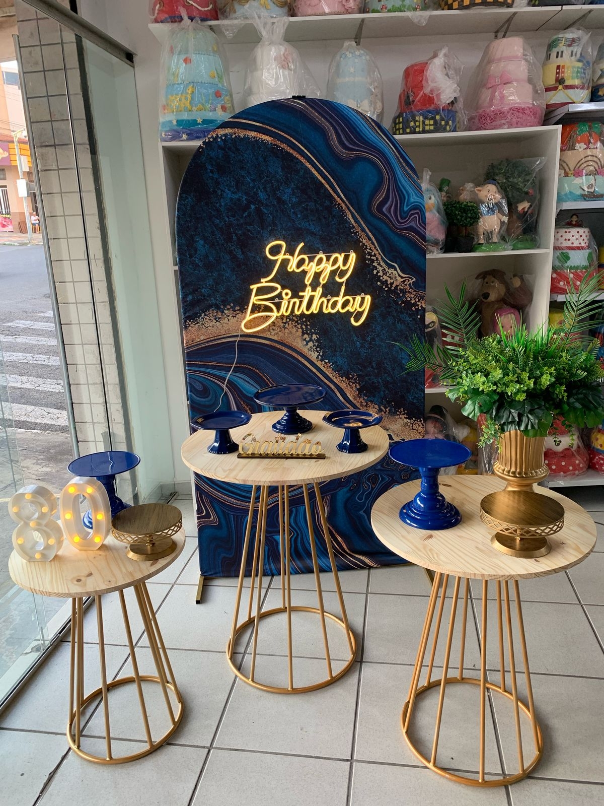 Adulto Azul E Dourado - Boutique festa locações 