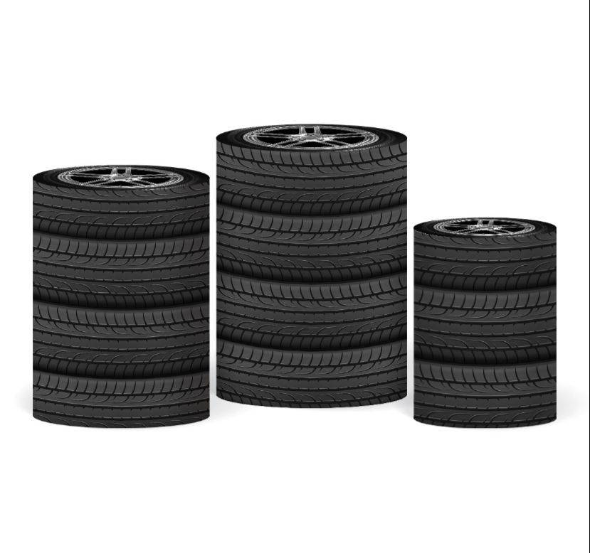 Trio Capa de Cilindro Pneu / Carros - Boutique festa locações 