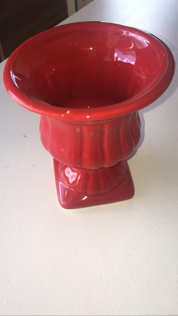 Vaso Vermelho Porcelana P - Boutique festa locações 