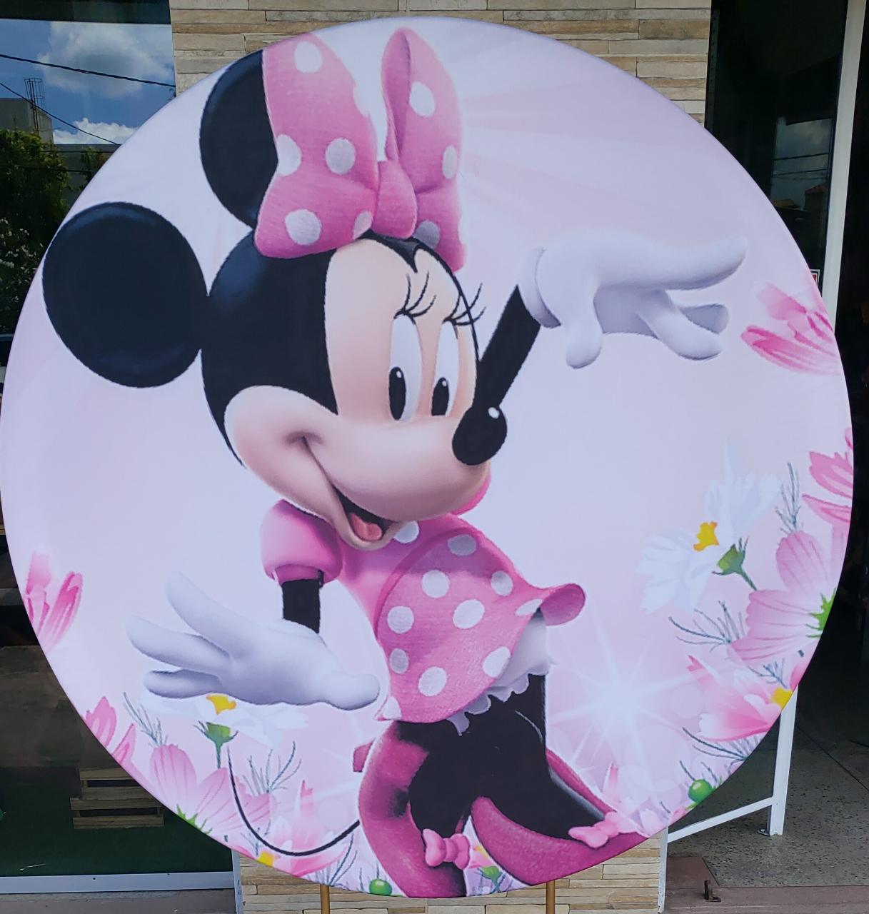 Capa Painel Minnie Rosa 1,50M - Boutique festa locações 