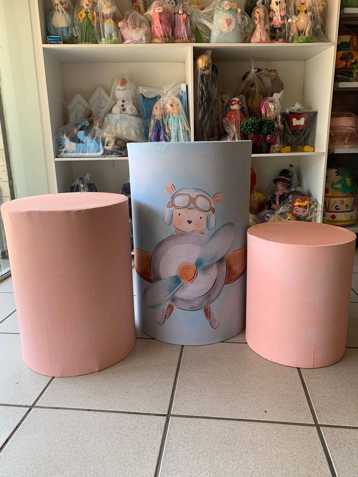 Trio Capa de Cilindro Urso Baloeiro/Urso Aviador - Boutique festa locações 
