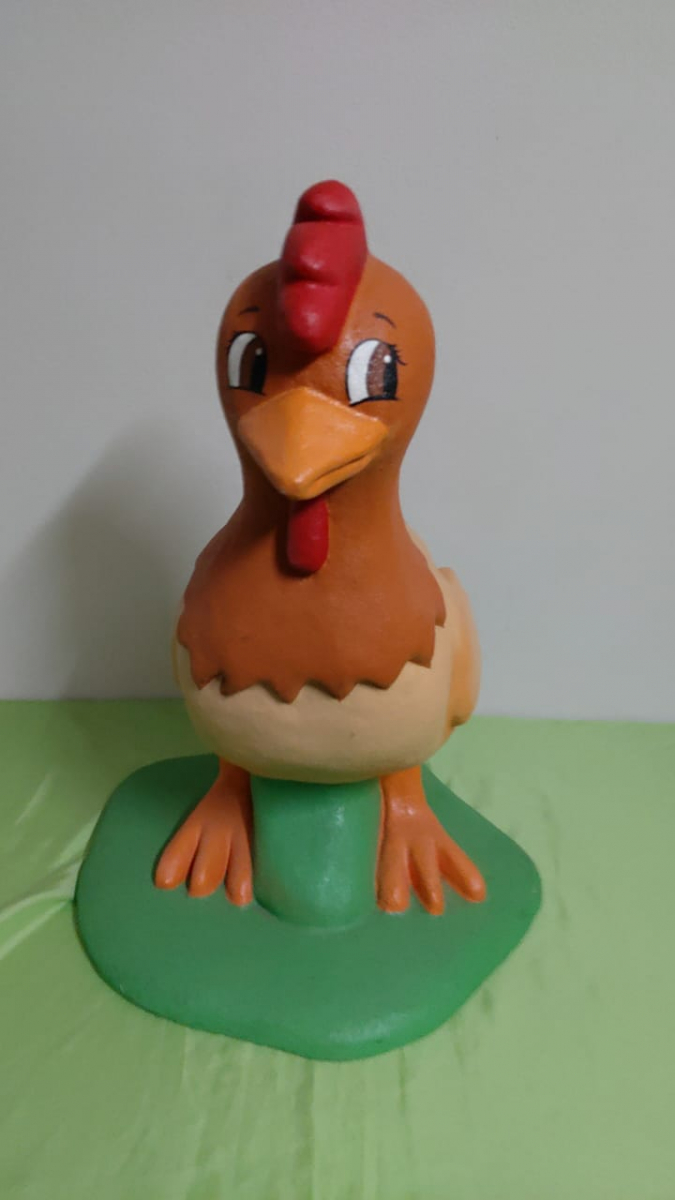 Galinha  Fibra Fazendinha - Boutique festa locações 