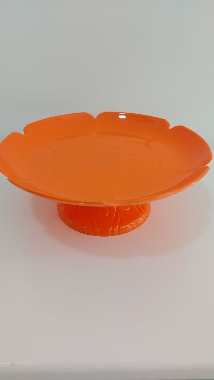 Bandeja Laranja Plástico - Boutique festa locações 