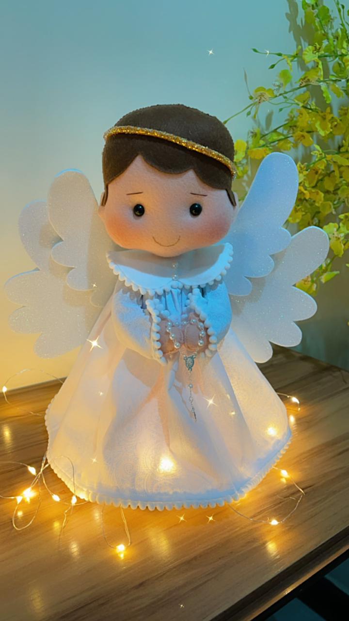 Anjo Feltro Menino Batizado - Boutique festa locações 