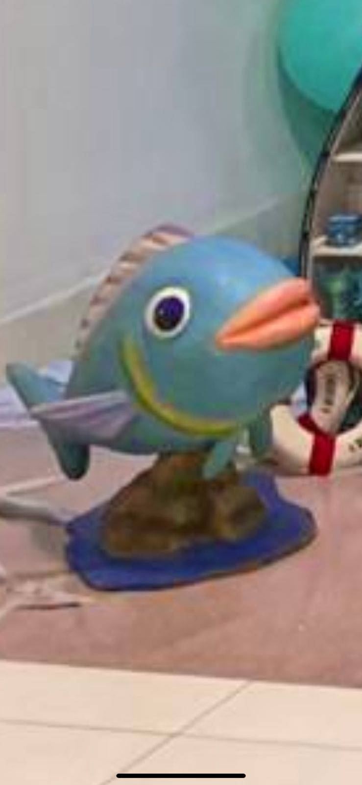 Peixe Azul Fibra Fundo Do Mar - Boutique festa locações 