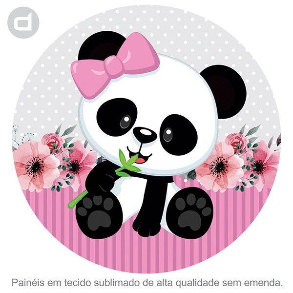 Capa Painel Panda Rosa 1,50M - Boutique festa locações 