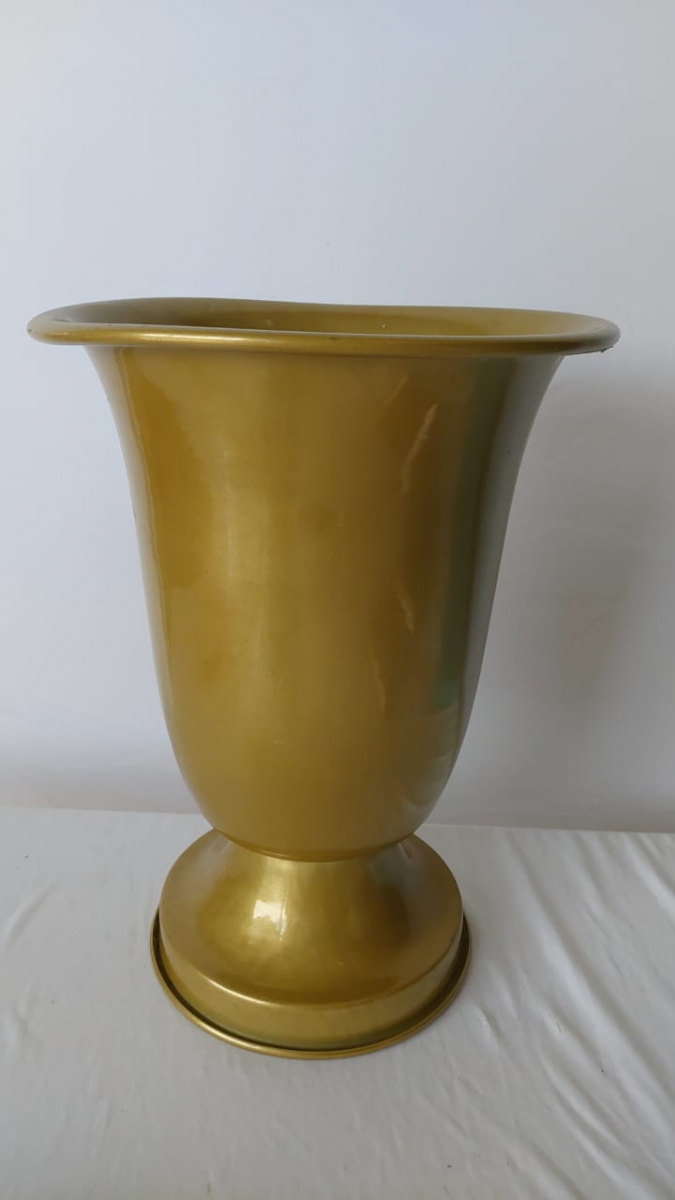 Vaso Dourado Alumínio G - Boutique festa locações 