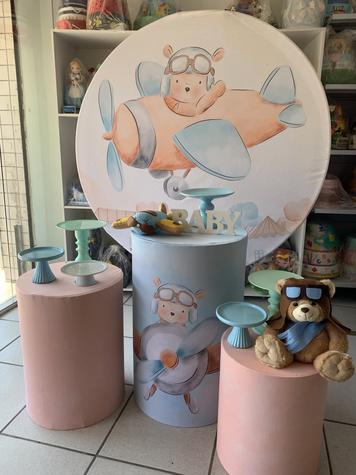 Urso Aviador - Boutique festa locações 