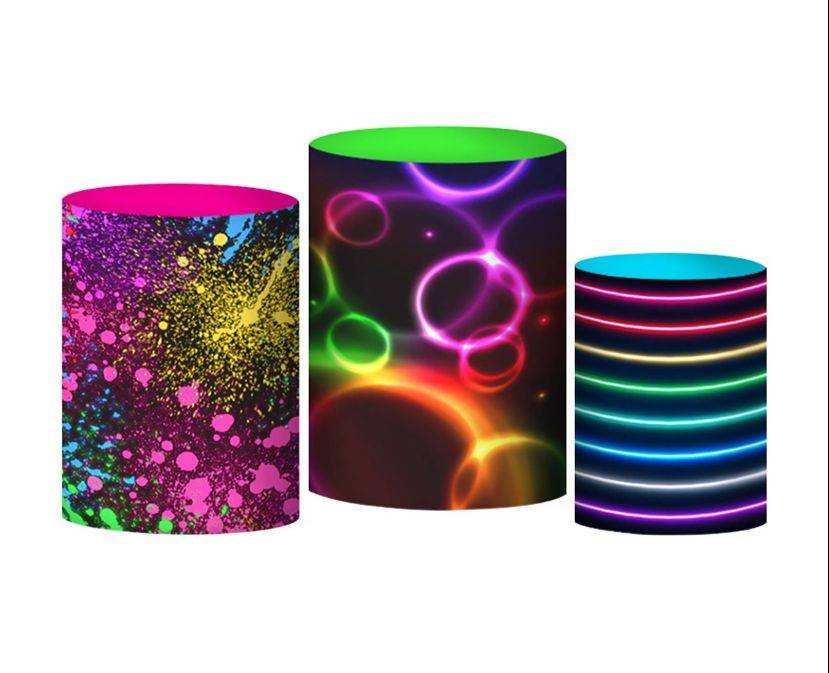 Trio Capa de Cilindro Neon - Boutique festa locações 