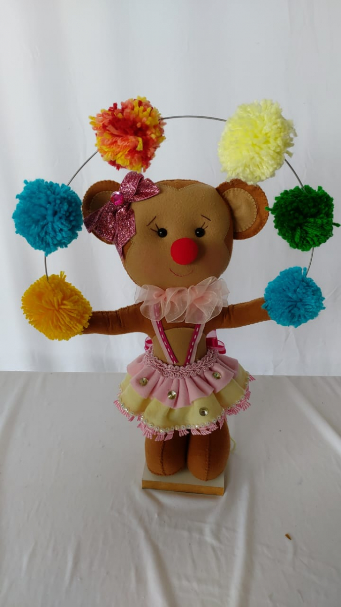 Macaca Malabarista Circo Rosa - Boutique festa locações 