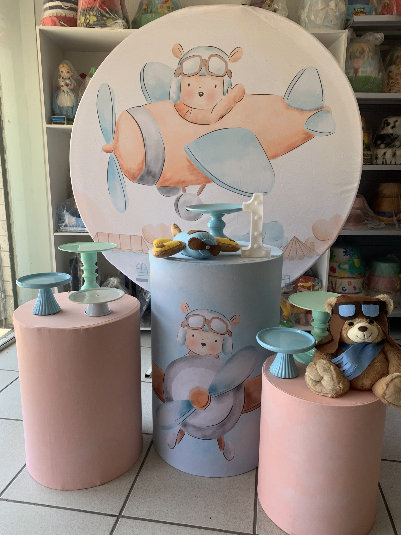 Urso Aviador - Boutique festa locações 