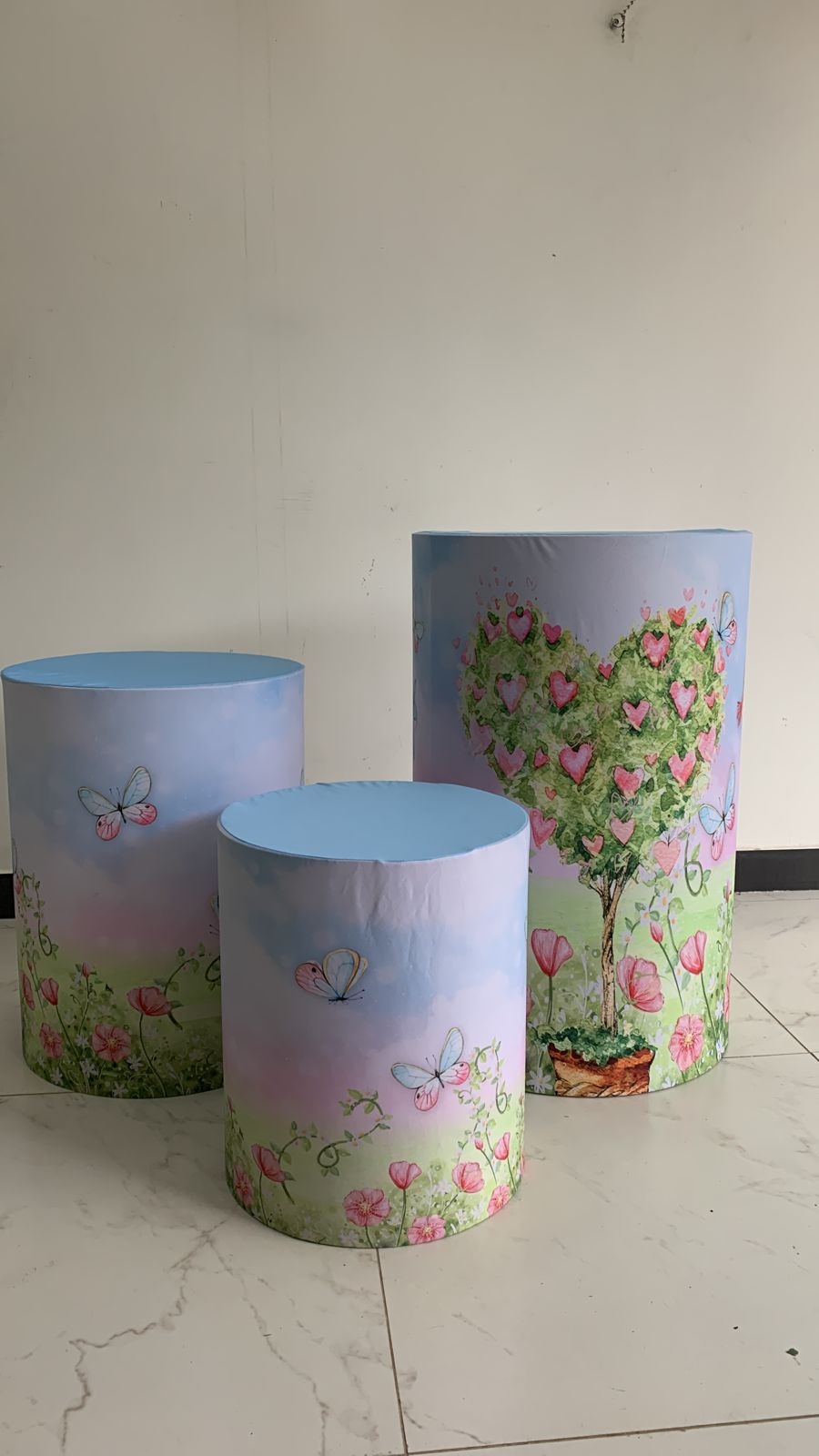 Trio Capa de Cilindro Jardim - Boutique festa locações 